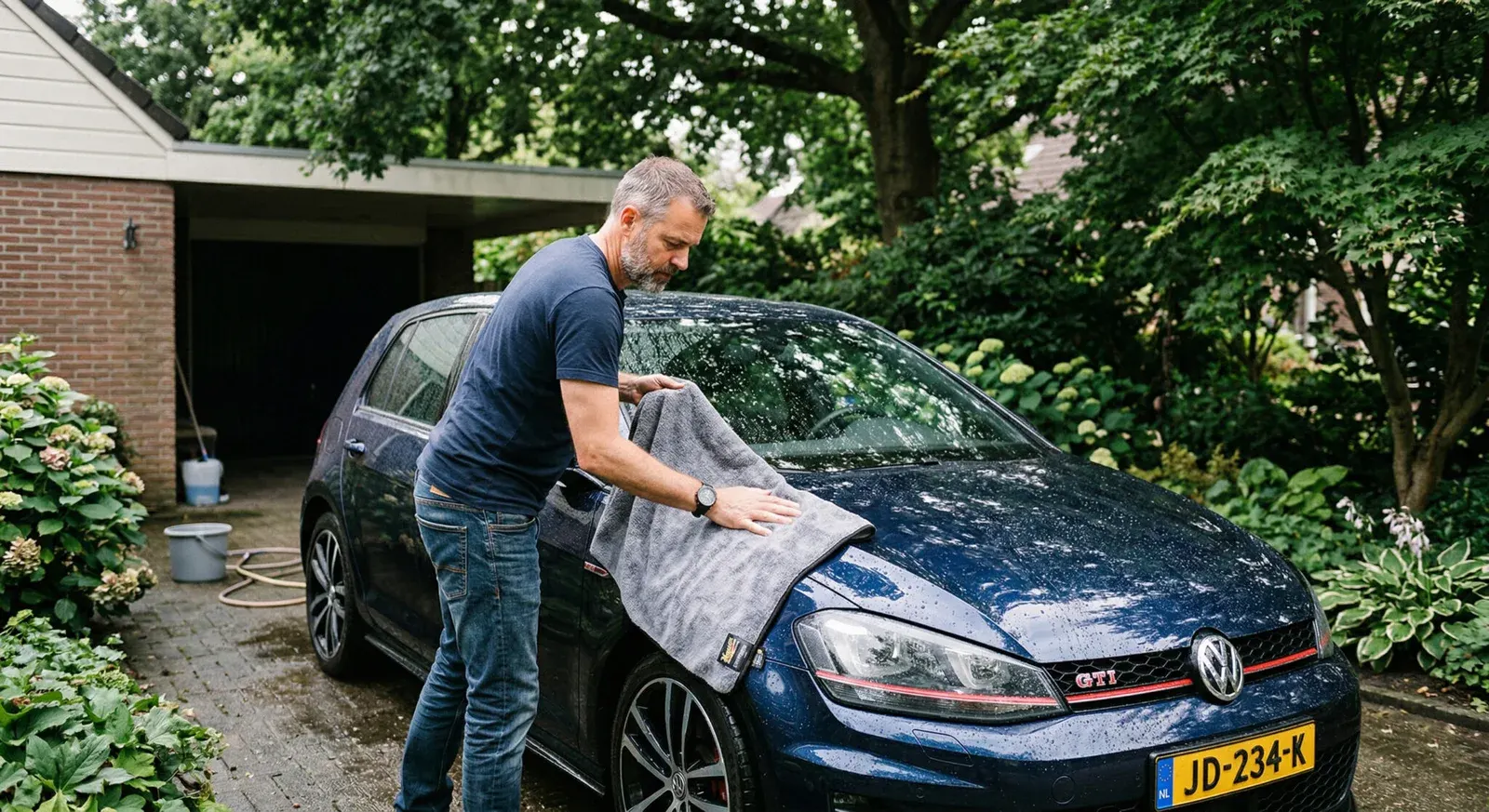 Cabine van een bestelwagen tijdens dieptereiniging in de werkplaats van LDH Car Detailing in Aalst